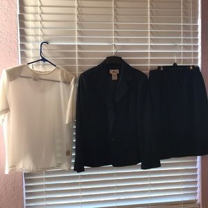 Black dress suit with white Blouse